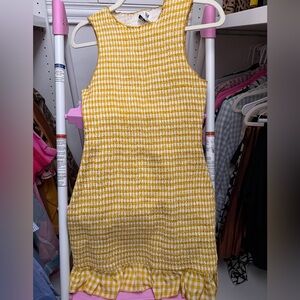 Yellow and White Gingham Knit Sundress
